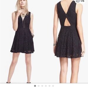 Free People Black Lace Skater Dress